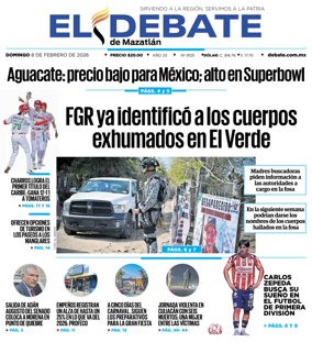 Cover of El Debate de Mazatlan