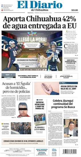Cover of El Diario de Chihuahua
