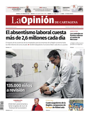 Cover of La Opinion de Murcia (Cartagena)