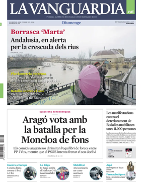 Cover of La Vanguardia (Catalonia - 1st edition)