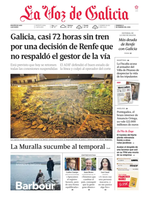 Cover of La Voz de Galicia (Lugo)