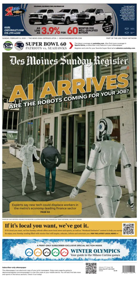 Cover of The Des Moines Register