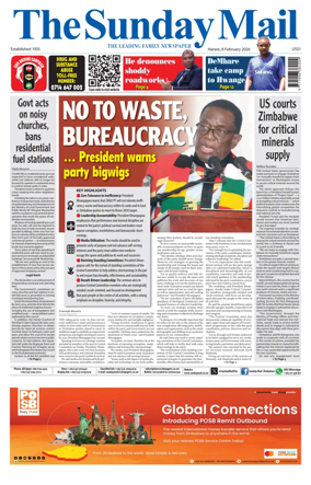 Cover of The Sunday Mail (Zimbabwe)