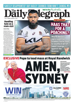 Cover of The Daily Telegraph (Sydney)
