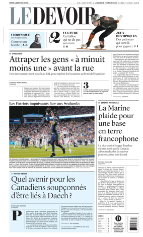 Cover of Le Devoir