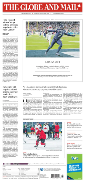 Cover of The Globe and Mail (Ontario Edition)