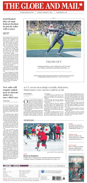 Cover of The Globe and Mail (Ottawa/Quebec Edition)