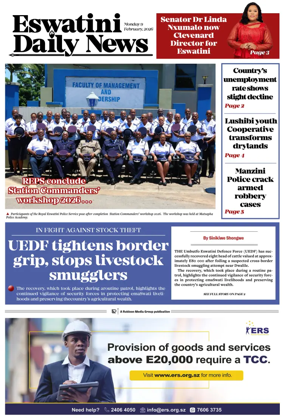 Cover of Eswatini Daily News