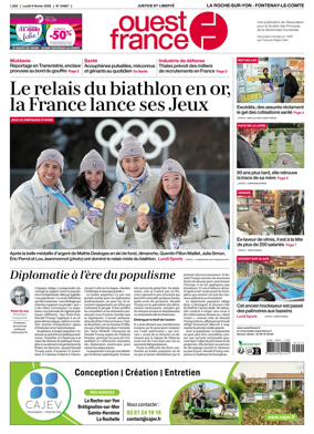 Cover of Ouest France (La Roche-sur-Yon - Fontenay-le-Comte)