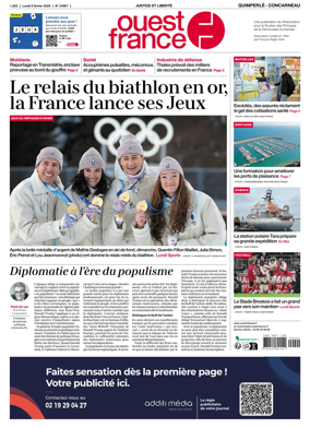 Cover of Ouest-France (Quimperle Concarneau)