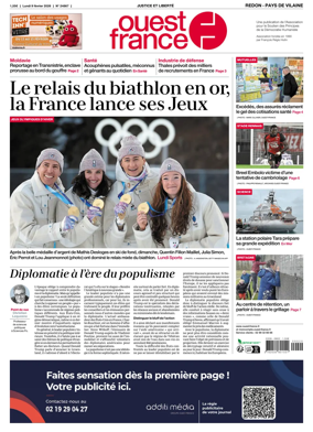 Cover of Ouest France (Redon / Pays de Vilaine)