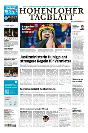 Cover of Hohenloher Tagblatt