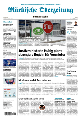 Cover of Markische Oderzeitung Eberswalde