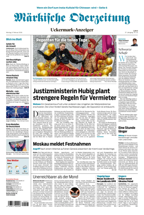 Cover of Markische Oderzeitung Uckermarkanzeiger