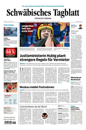 Cover of Schwabisches Tagblatt - Tubinger Chronik