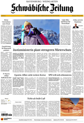 Cover of Schwabische Zeitung (Ravensburg / Weingarten)