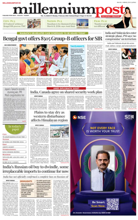 Cover of Millennium Post (Kolkata)