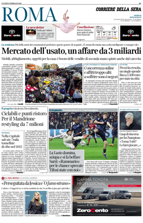 Cover of Corriere della Sera (Roma)