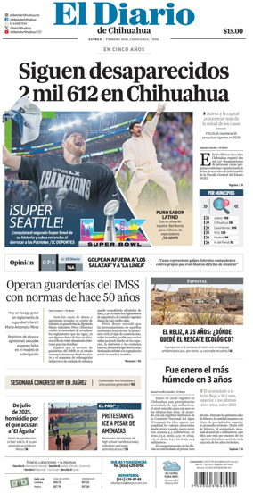 Cover of El Diario de Chihuahua