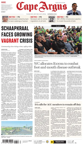 Cover of Cape Argus (PM Edition)