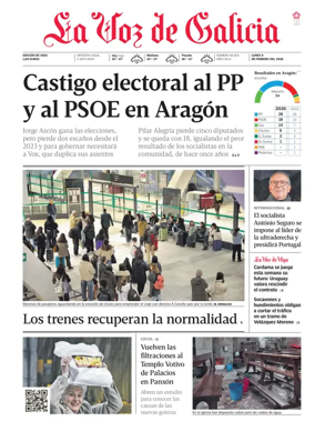 Cover of La Voz de Galicia (Vigo)