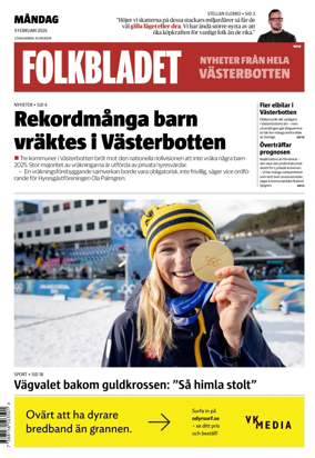 Cover of Folkbladet Vasterbotten