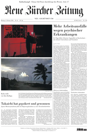Cover of Neue Zurcher Zeitung