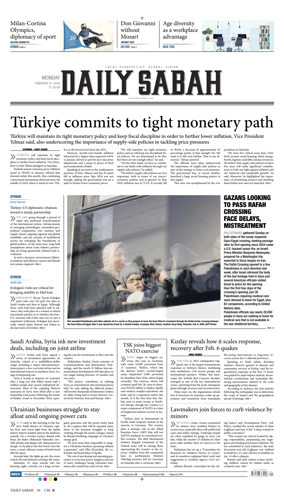 Cover of Daily Sabah (Turkey)