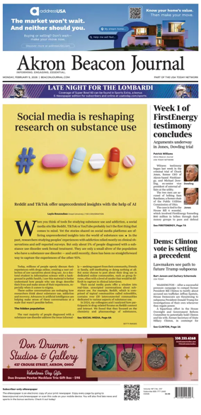 Cover of Akron Beacon Journal