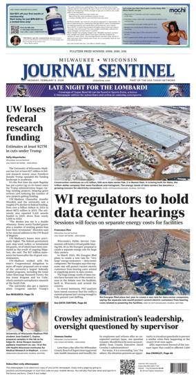 Cover of Milwaukee Journal Sentinel