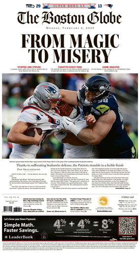 Cover of The Boston Globe