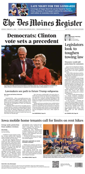 Cover of The Des Moines Register
