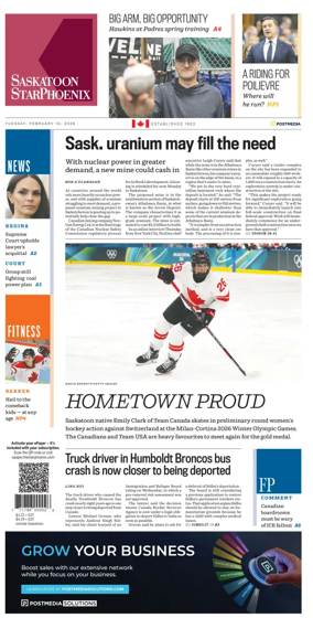 Cover of Saskatoon StarPhoenix