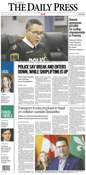 Cover of The Daily Press (Timmins)
