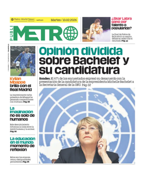 Cover of Publimetro Chile