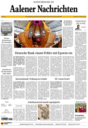 Cover of Aalener Nachrichten