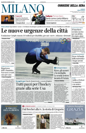 Cover of Corriere della Sera (Milano)