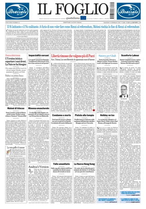 Cover of Il Foglio Quotidiano