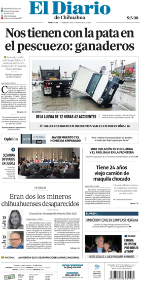 Cover of El Diario de Chihuahua