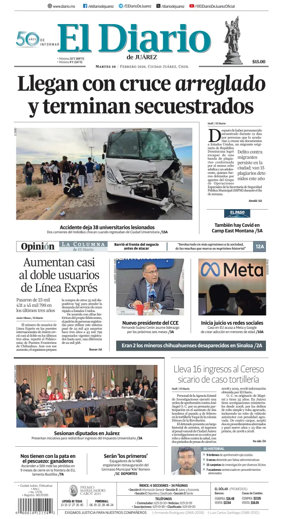 Cover of El Diario de Juarez