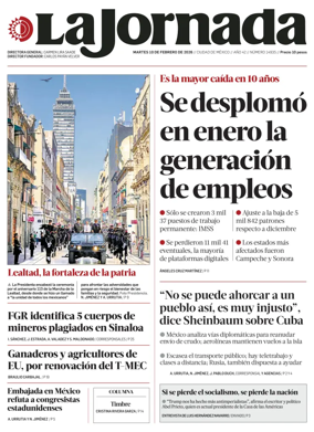 Cover of La Jornada