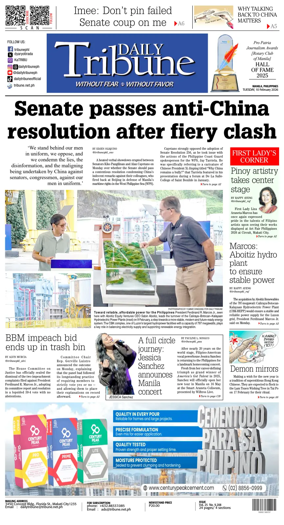 Cover of Daily Tribune (Philippines)