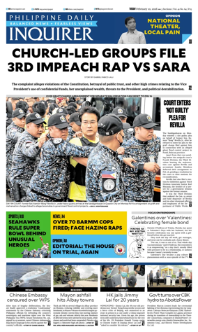 Cover of Philippine Daily Inquirer