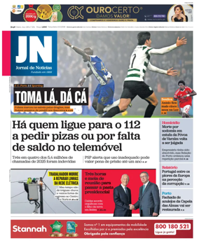Cover of Jornal de Noticias