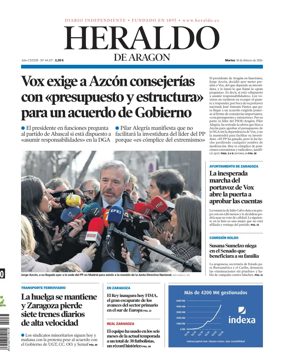 Cover of Heraldo de Aragon