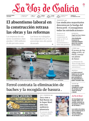 Cover of La Voz de Galicia (Ferrol)