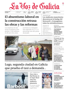 Cover of La Voz de Galicia (Lugo)