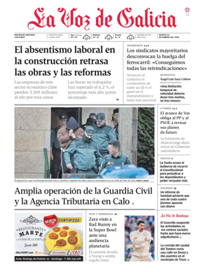 Cover of La Voz de Galicia (Santiago)