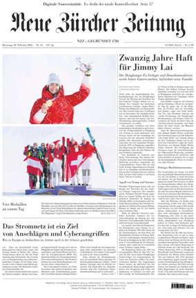 Cover of Neue Zurcher Zeitung
