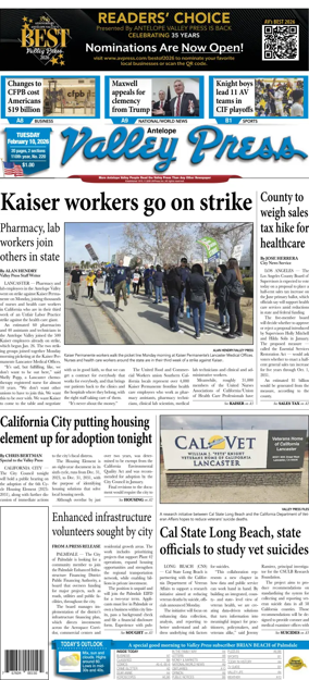 Cover of Antelope Valley Press